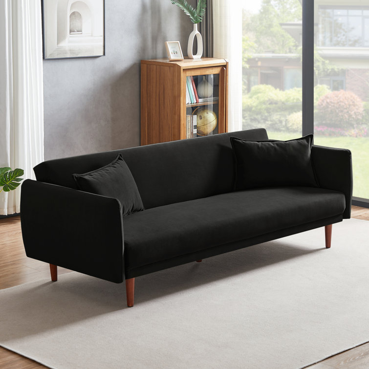 Wayfair black velvet deals sofa